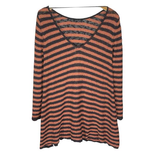 FREE PEOPLE Women’s Gray Striped Sweater Tunic Dress small - Picture 5 of 6